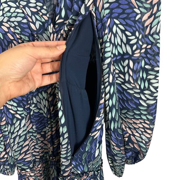 Shoshanna Tiered Embroidered Zanita Multicolor Long Sleeve Midi Dress Size 2 - Picture 15 of 16